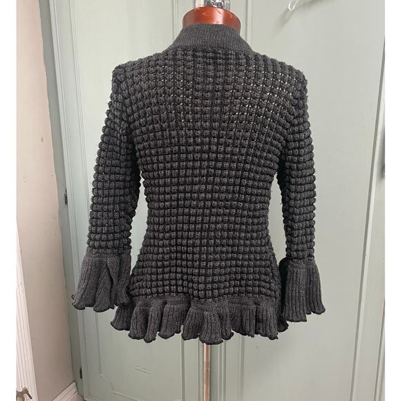 Y2K Vintage Beaded Chunky Sweater Bell Sleeve Whimsigoth Witchy Romantic Small - Picture 2 of 5